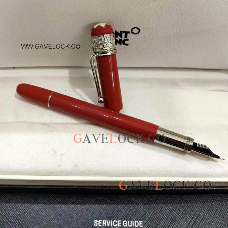 Wholesale Copy Montblanc Rouge Et Noir Spider Fountain Red Silver
